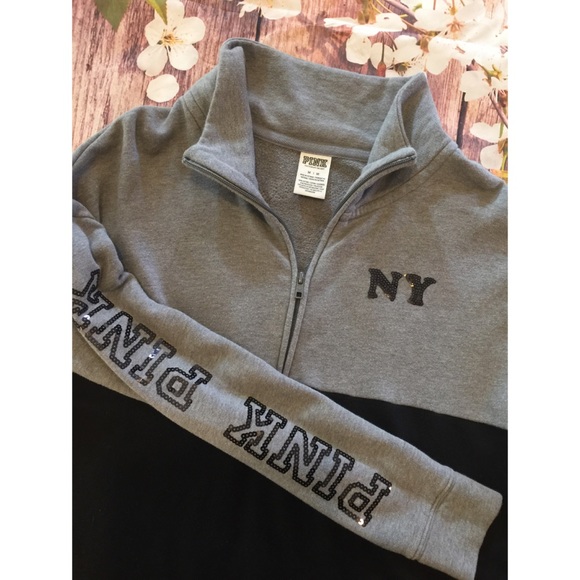 Vs pink NEW YORK  bling quarter zip liberty - Picture 5 of 8